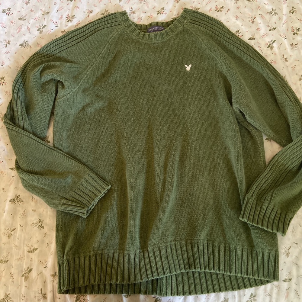 Chunky knit green sweater